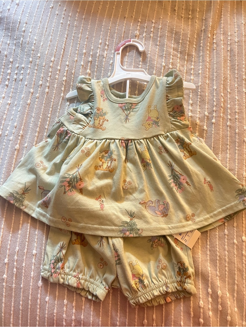 Disney Mint Green Winnie the Pooh Floral Baby Matching Set